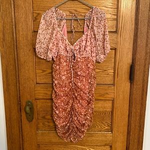 Free People Ruched Floral Dress